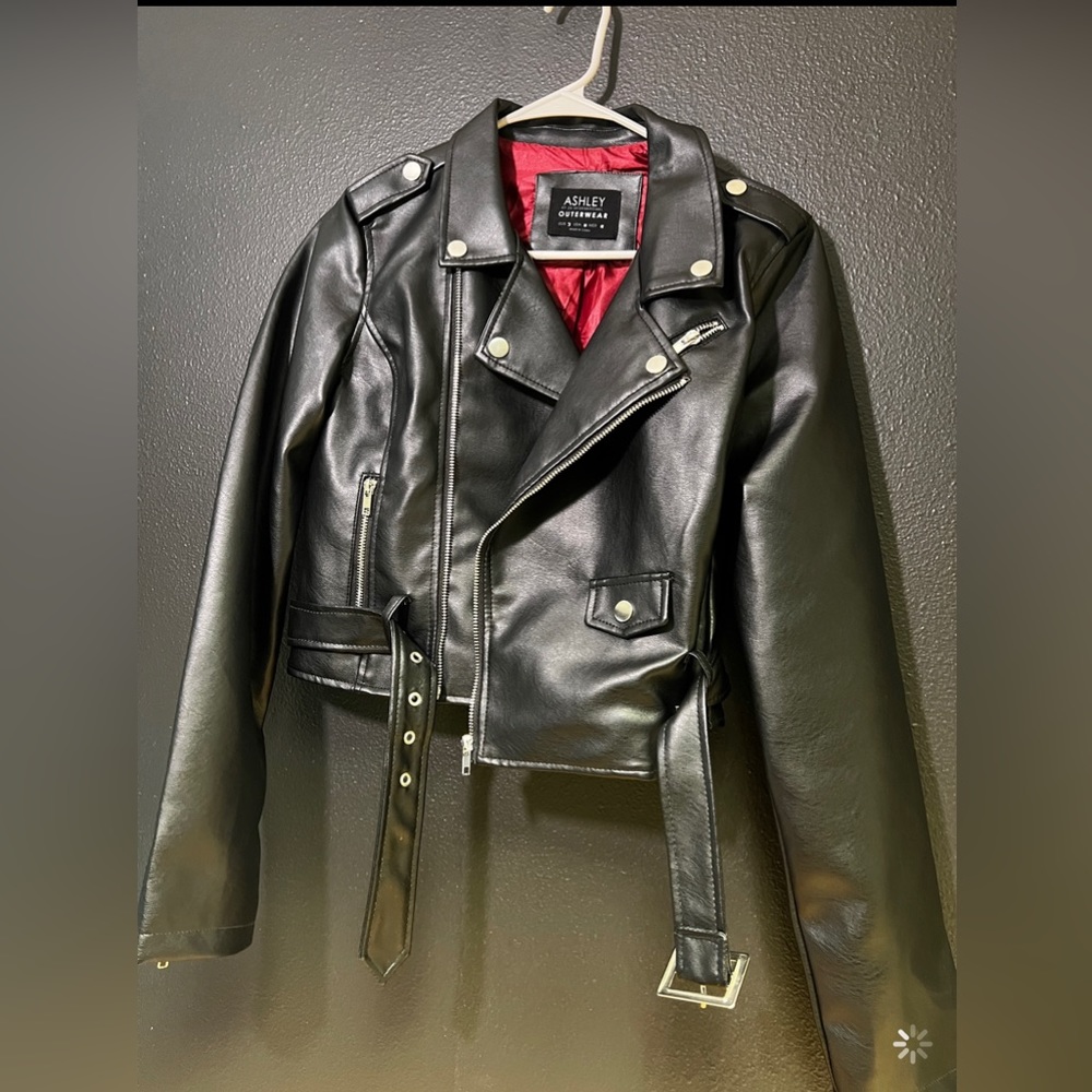 Ashley faux leather biker jacket